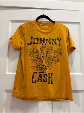 Johnny Cash Graphic Tee - Mustard Yellow Shirt